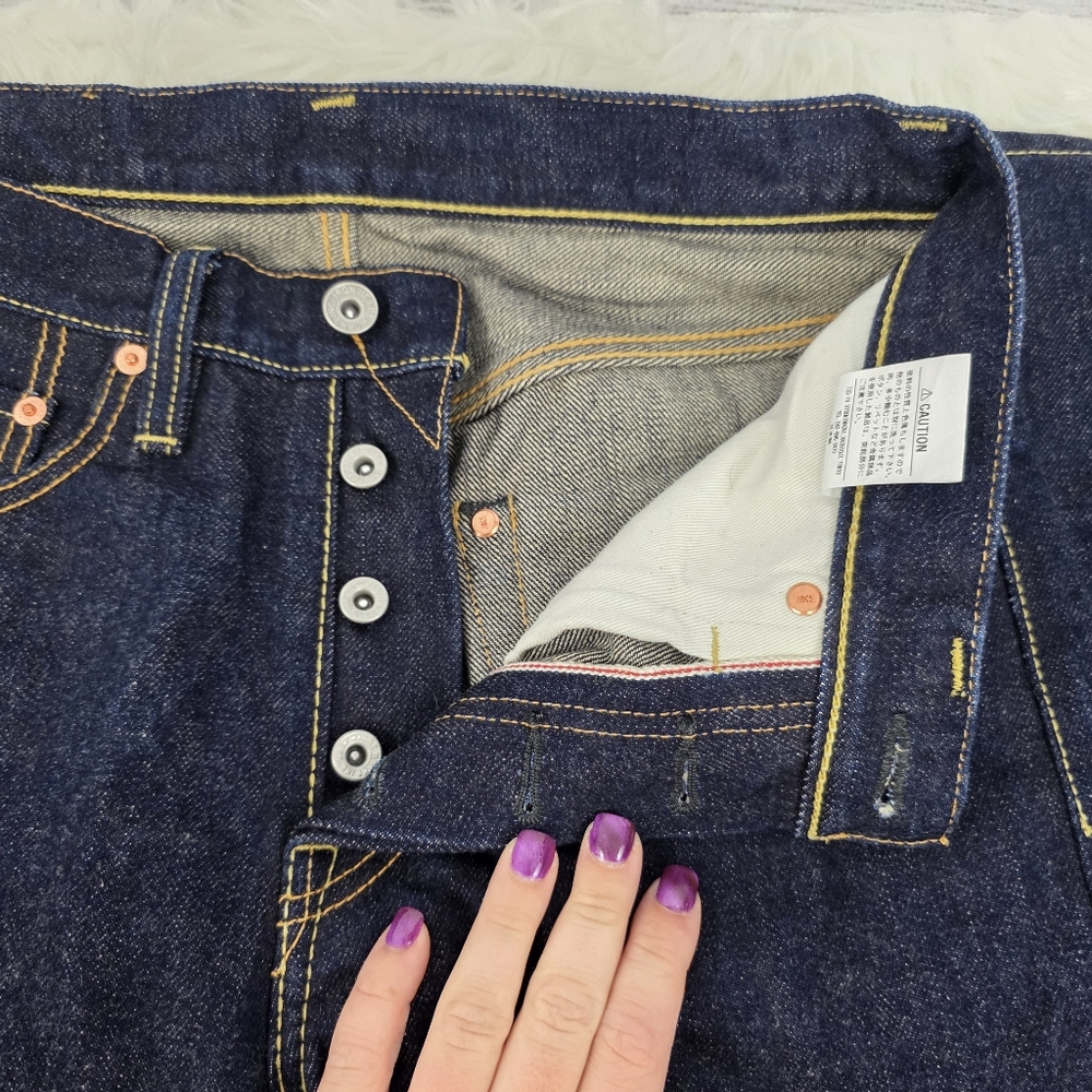 Iron Heart 18oz Vintage Selvedge Denim Slim Tapered Cut Jeans - Indigo - Picture 12 of 15